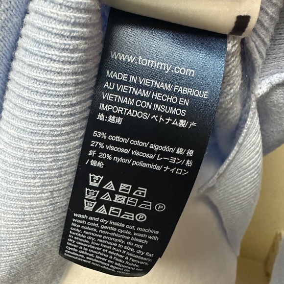 NWT! Tommy Hilfiger Women's Knit Sweater Crewneck Cotton In Blue Size S - Picture 5 of 6
